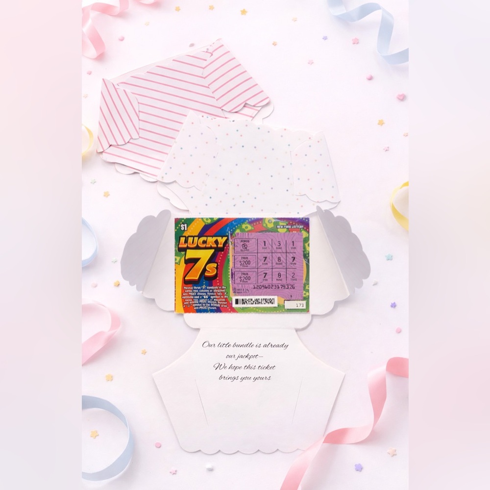 Baby Shower Favors- Diaper Lottery Ticket Holder - Cardstock Mini Diapers